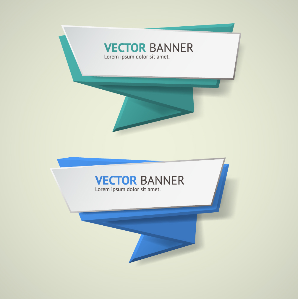 1008x1011 Origami Business Banners Design 06 Free Download