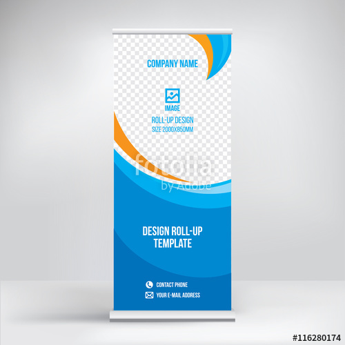 500x500 Roll Up Banner Design, Vector Background Stock Image And Royalty