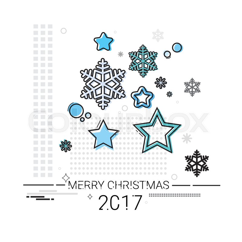 800x800 Merry Christmas Happy New Year Simple Line Sketch Banner Card