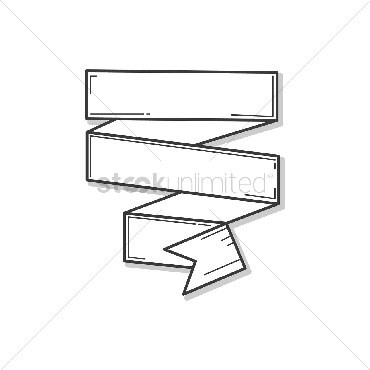 1300x1300 Ribbon Banner Outline Design Vector Image