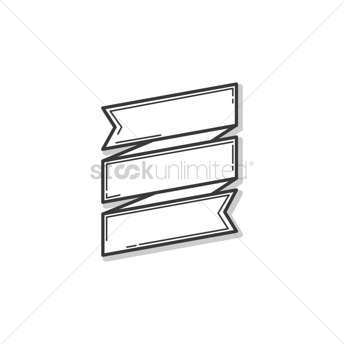 1300x1300 Ribbon Banner Outline Design Vector Image