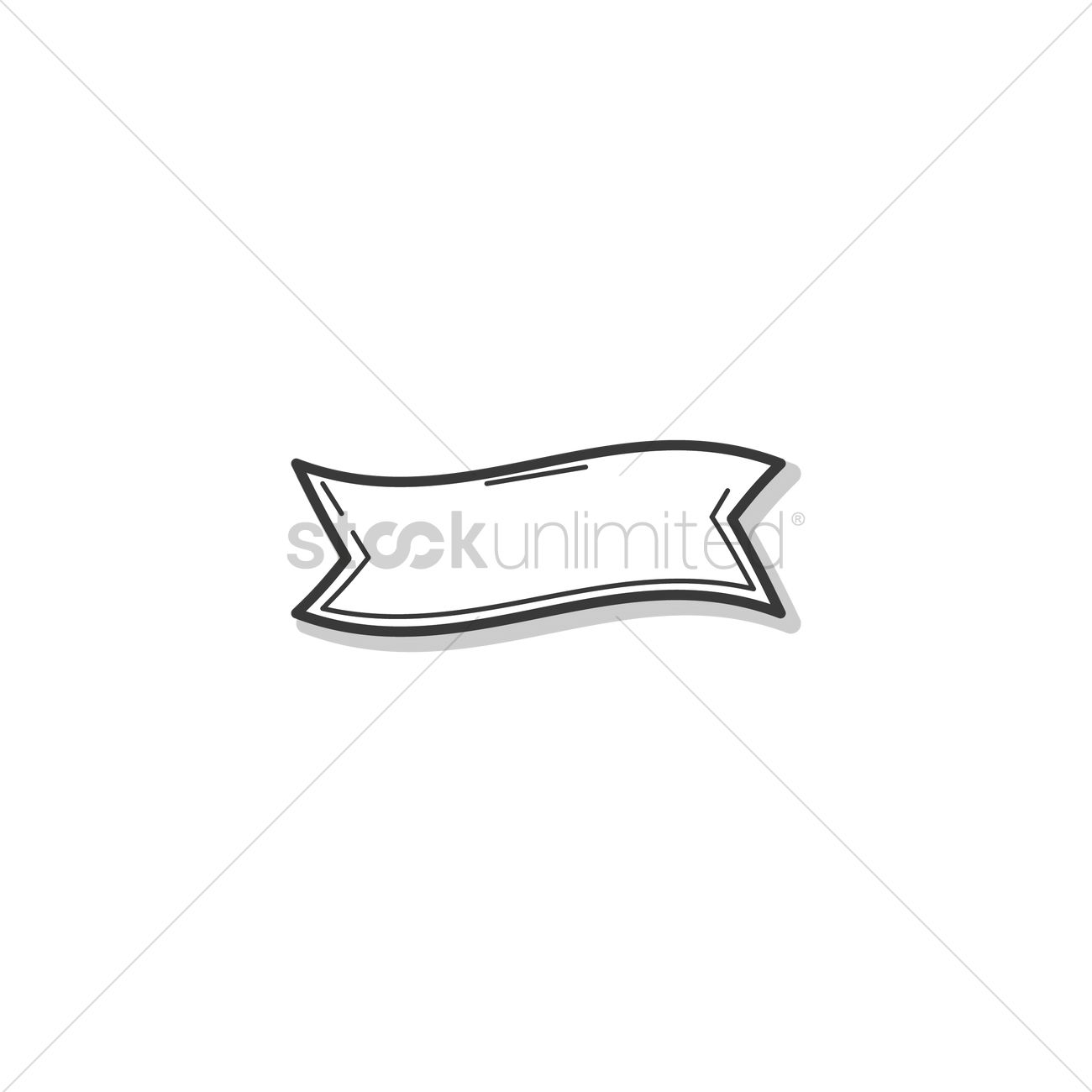 1300x1300 Ribbon Banner Outline Design Vector Image