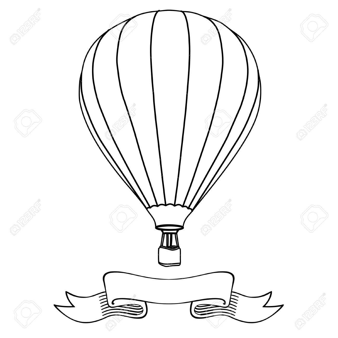 1300x1300 44108532 Hot Air Balloon In The Sky With Message On Banner Vector