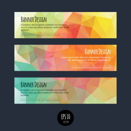 425x425 Colorful Geometric Shapes Vector Banners Free Vectors Ui Download