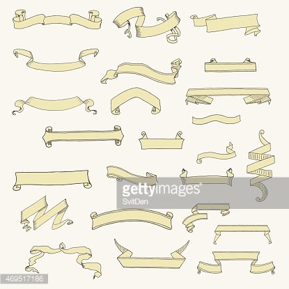 415x415 Vector Set Of Ribbon Banner Shapes In Vintage Style Premium