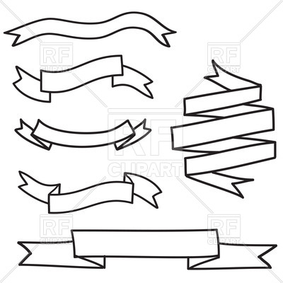 400x400 Outline Of Banners And Ribbons Vector Image Vector Artwork Of