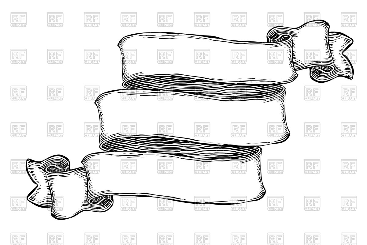 1200x800 Vintage Hand Drawn Ribbon Banner Vector Image Vector Artwork Of