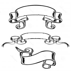 300x300 Stock Illustration Banner Vector Black White Ribbon Decor Element