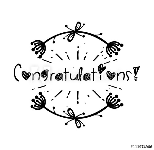500x487 Baby Congratulations Text Banner Vector Card Black On White
