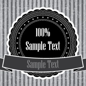 300x300 Black And White Sticker Banner Vector