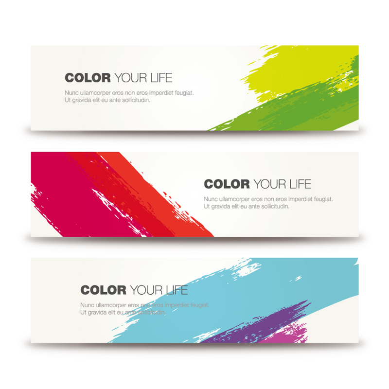 800x800 Color Brushes Ink Banner Vector Free Download Free Vector