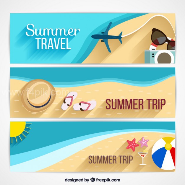 626x626 Vector ] Summer Holidays Banners Design Free Download