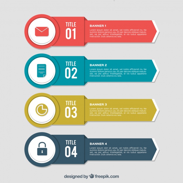 626x626 Ai] Selection Of Four Useful Infographic Banners Vector Free