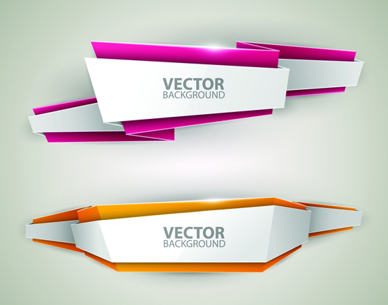 560x441 Origami Colored Banner Graphics Vector 01 Free Download