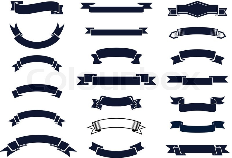 800x546 Large Set Of Blank Classic Vintage Ribbon Banners For Design