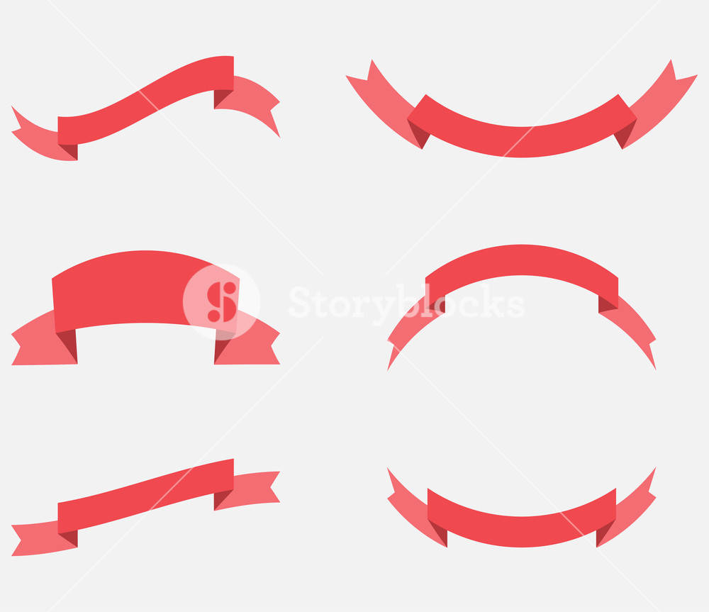 1000x863 Ribbon Decoration Red Color. Banner Vector, Vintage Banner Ribbon