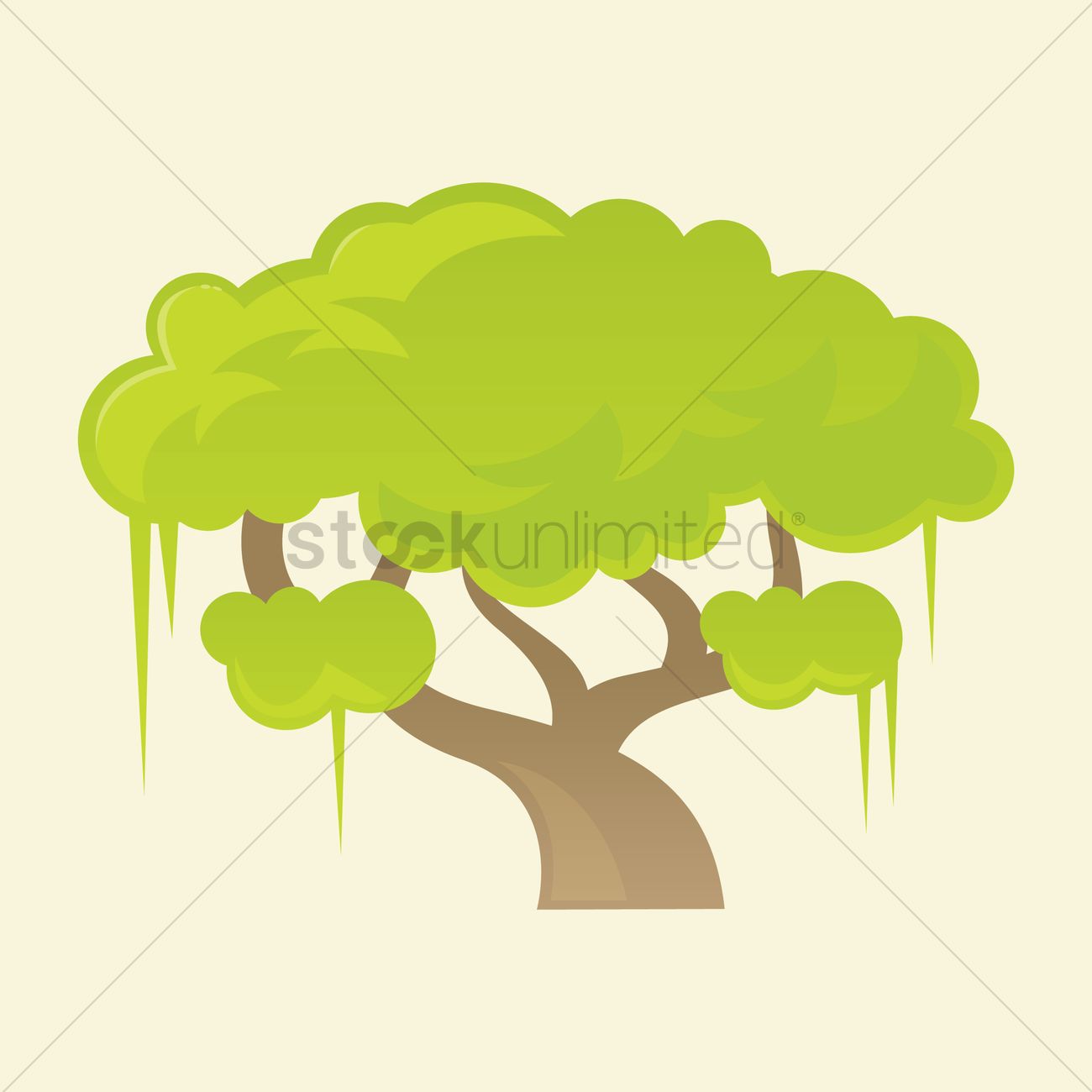 1300x1300 Banyan Tree Vector Image