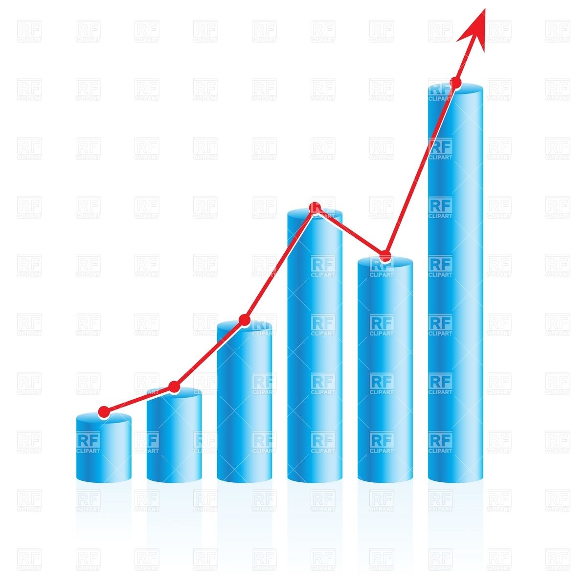 1200x1200 Rising Up Business Bar Graph Vector Image Vector Artwork Of