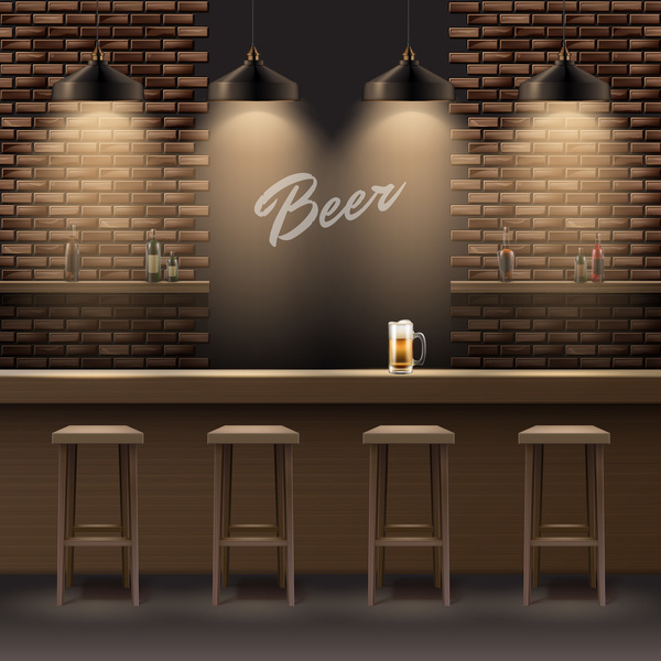 600x600 Beer Bar Interior Design Vector