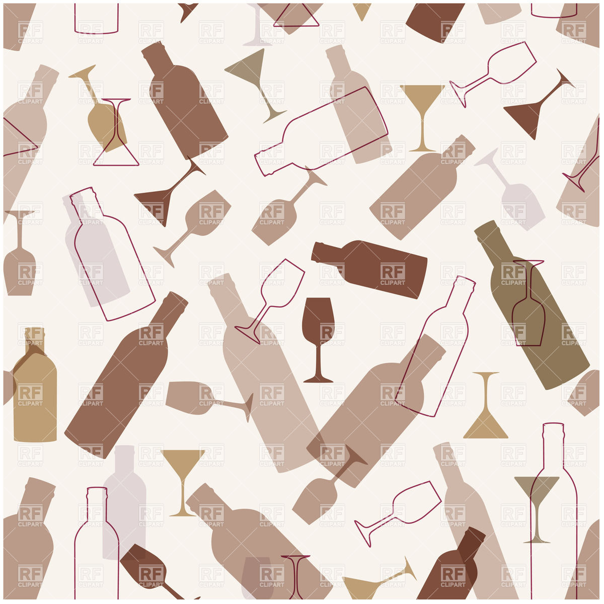 1200x1200 Seamless Bar Background With Wineglasses And Bottles Vector Image