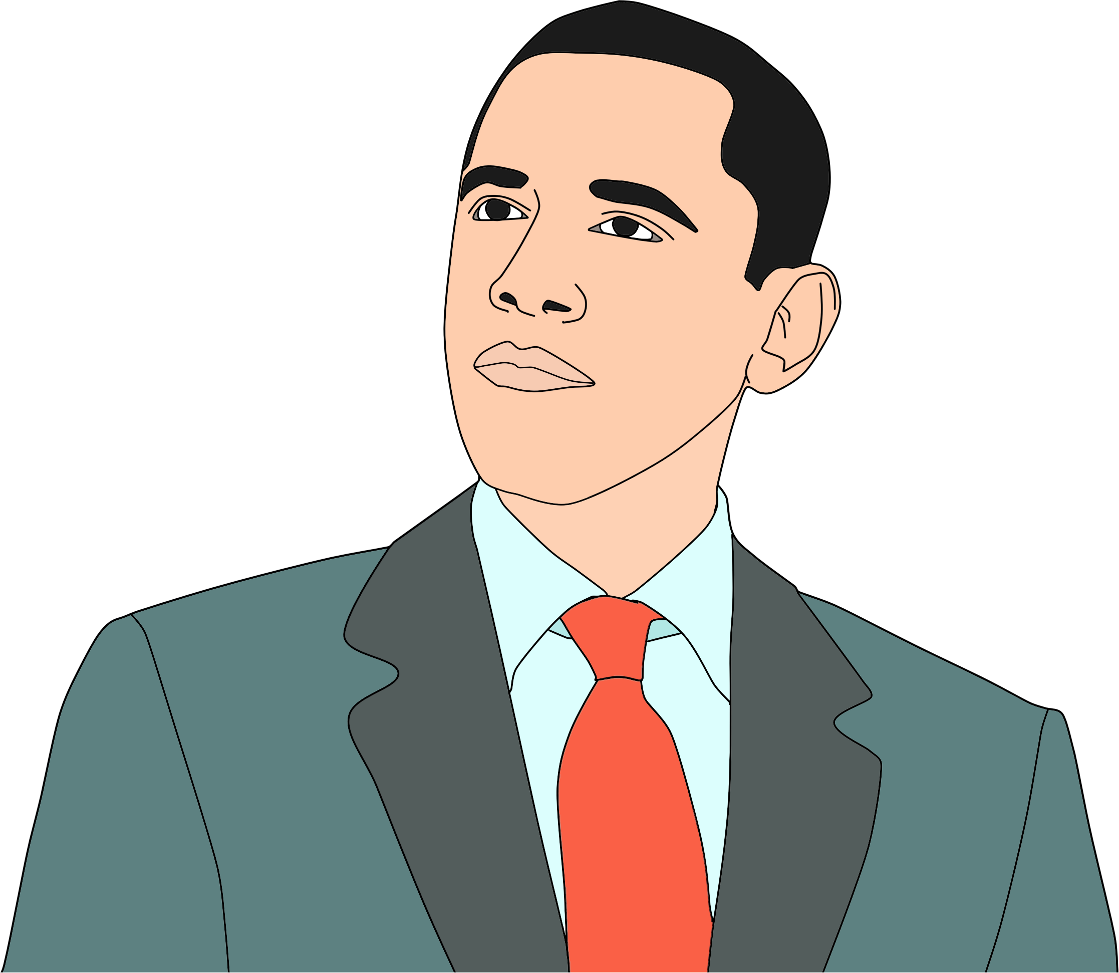 2234x1942 Barack Obama Portrait Vector Clipart Image