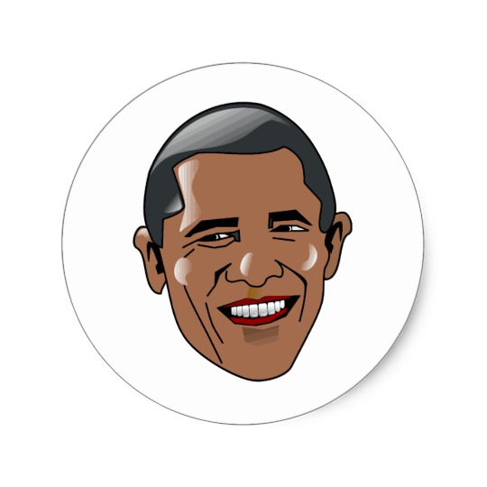 540x540 Vector Barack Obama Head Classic Round Sticker