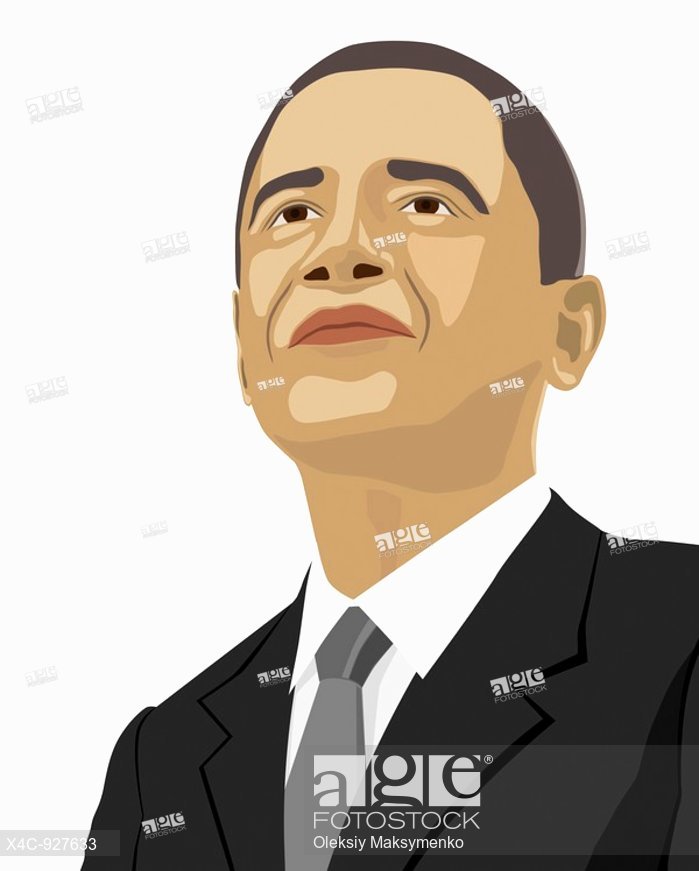 699x871 Vector Illustration Of Barack Obama Portrait Isolated On White