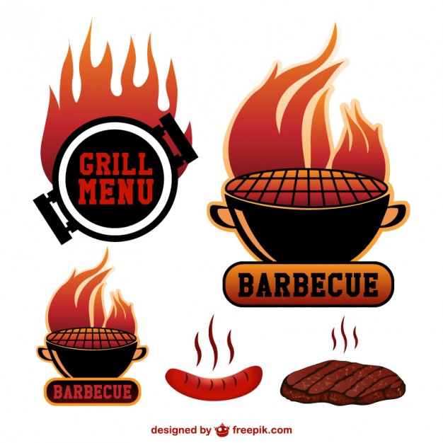 626x626 Barbecue Grill Stickers Vector Free Download