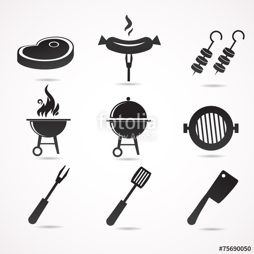 500x500 Barbecue Vector Icon Set. Stock Image And Royalty Free Vector