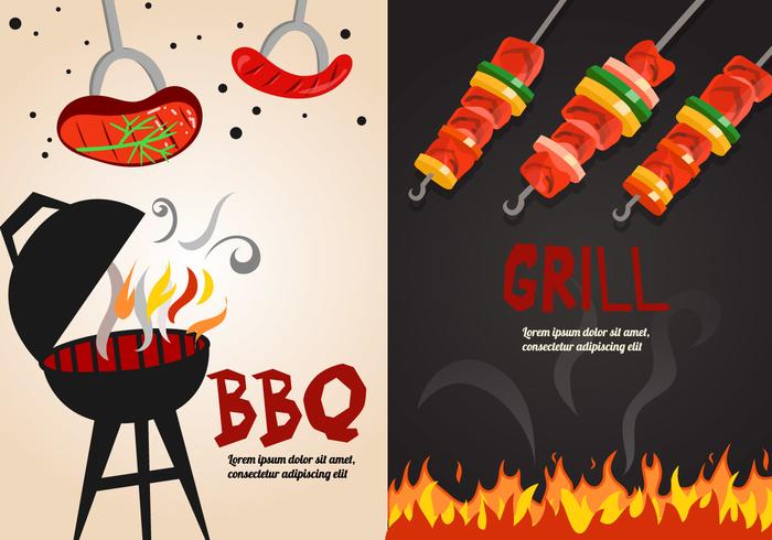700x490 Brochette And Bbq Vector Illustration