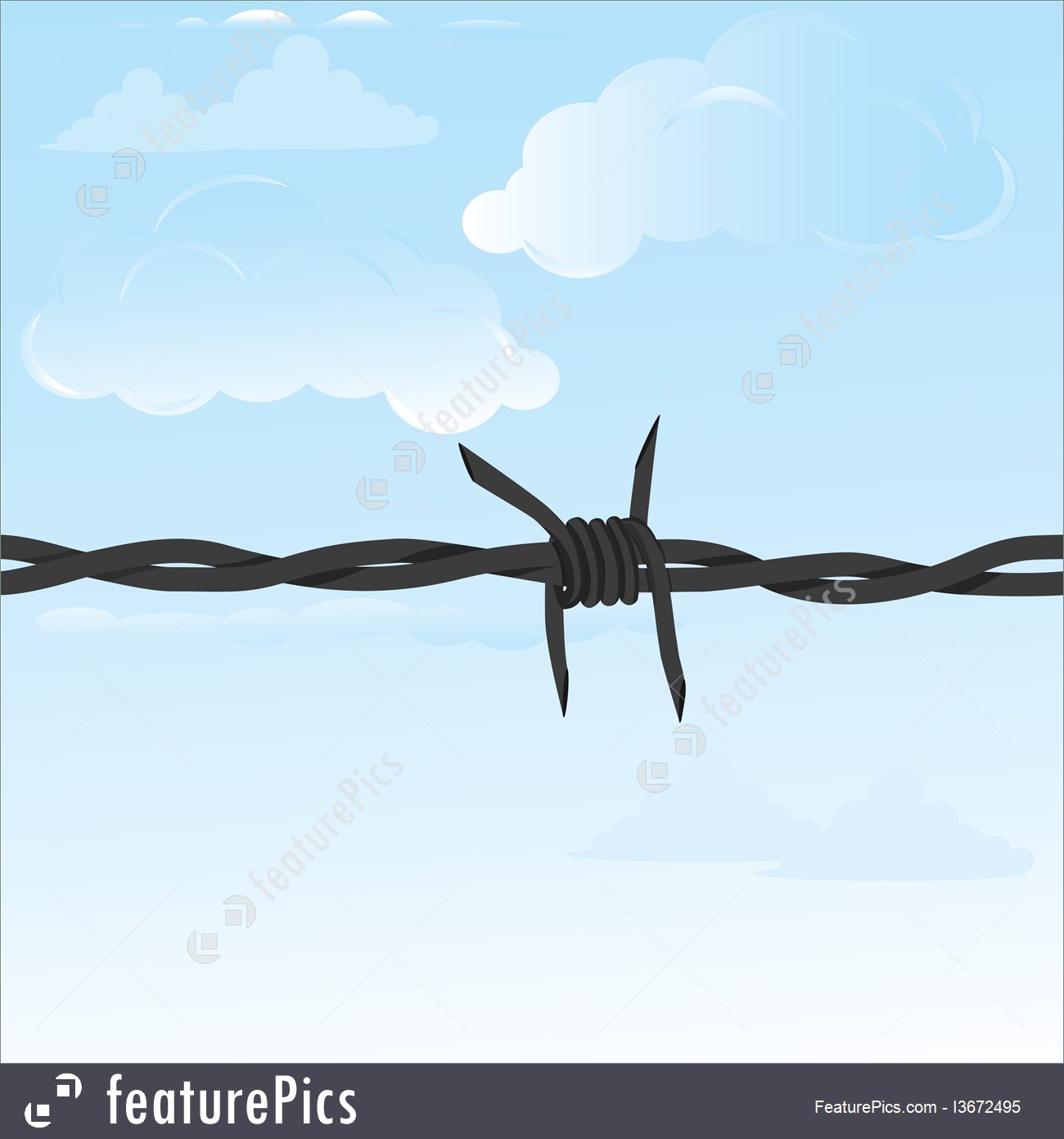 1300x1392 Barbed Wire. Vector