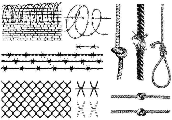 700x490 Barbed Wire And Ropes Vector Pack