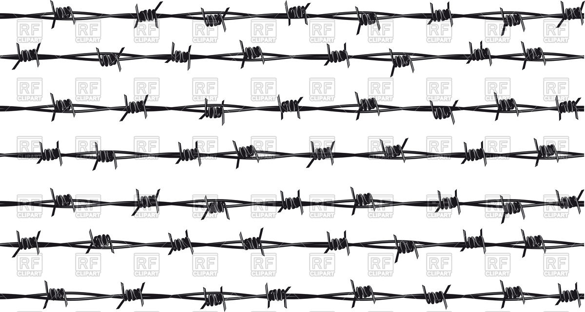 1200x641 Barbed Wire On White Background Vector Image Vector Artwork Of