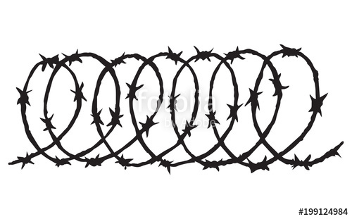500x311 Barbed Wire. Vector Drawing Stock Image And Royalty Free Vector