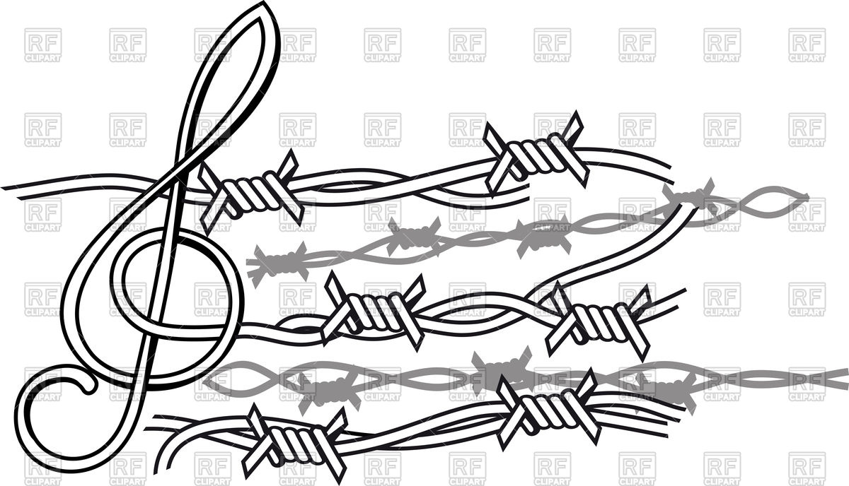 1200x688 Treble Clef And Barbed Wire Vector Image Vector Artwork Of Music