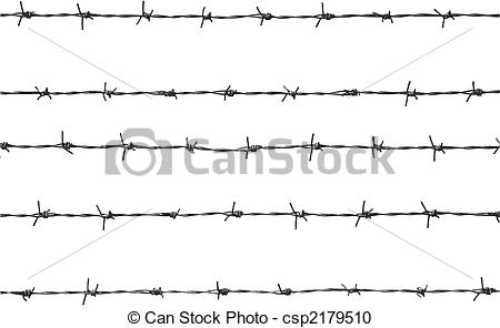 450x296 Vector Illustration Of Five Pieces Of Barbed Wire.