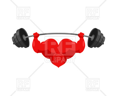 400x326 Strong Heart And Barbell Vector Image Vector Artwork Of Sport