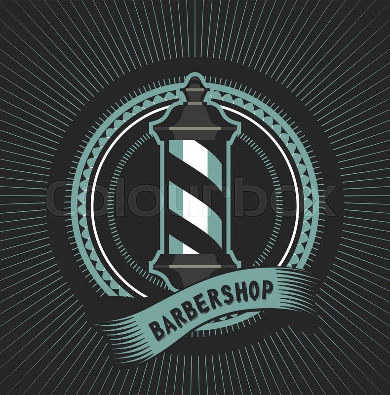 790x800 Vector Stylized Retro Emblem Barber Shop Logo Stock Vector