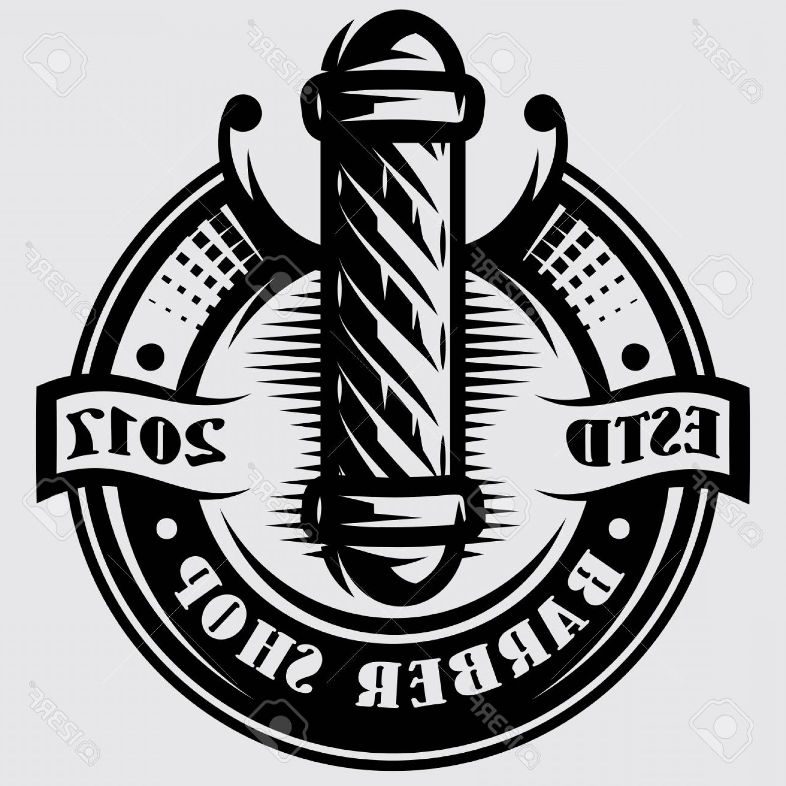 1560x1560 Photostock Vector Monochrome Templates For Barber Pole On The