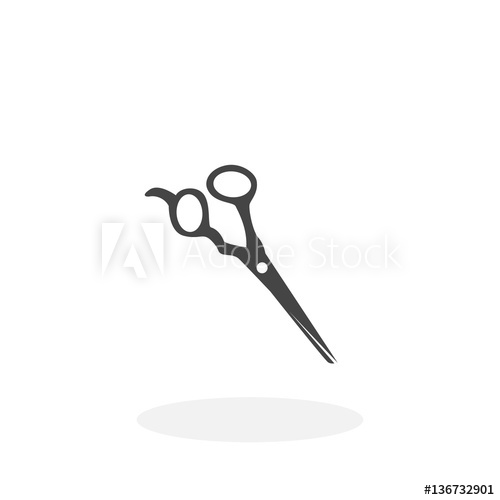 500x500 Barber Shears Icon. Scissors Vector Logo On White Background