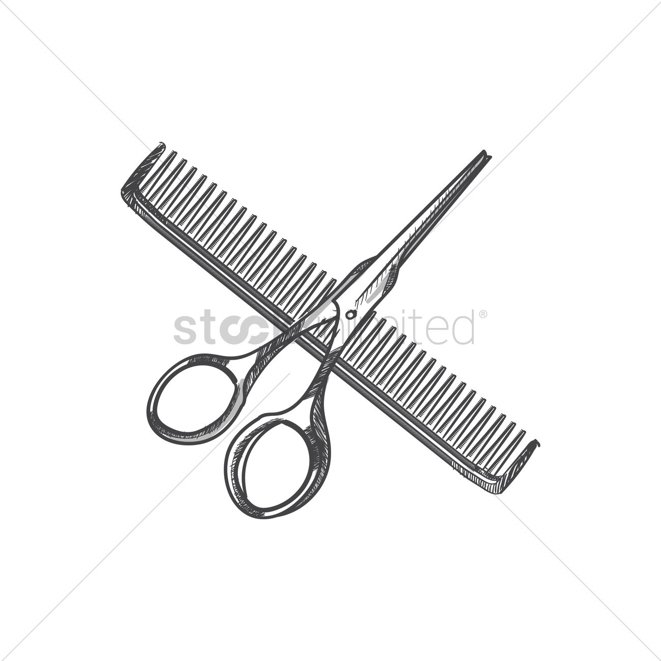 1300x1300 Hair Cutting Shears And Hair Comb Vector Image