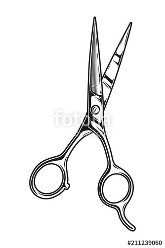 334x500 Vintage Monochrome Barber Scissors Concept Stock Image And