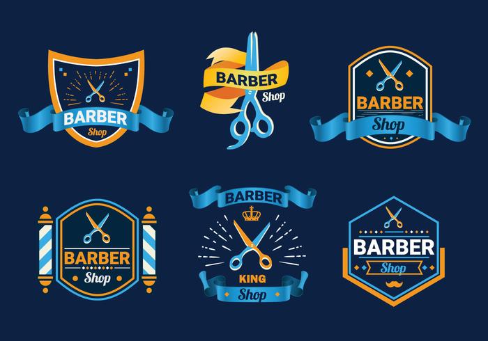 700x490 Scissors Label Barber Shop Logo Vector