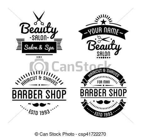 450x438 Set Of Vintage Barber Shop Logo And Beauty Spa Salon Badges