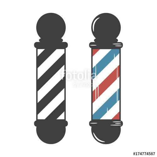 500x500 Barber Shop Pole. Vintage Set. Vector Illustration. Stock Image