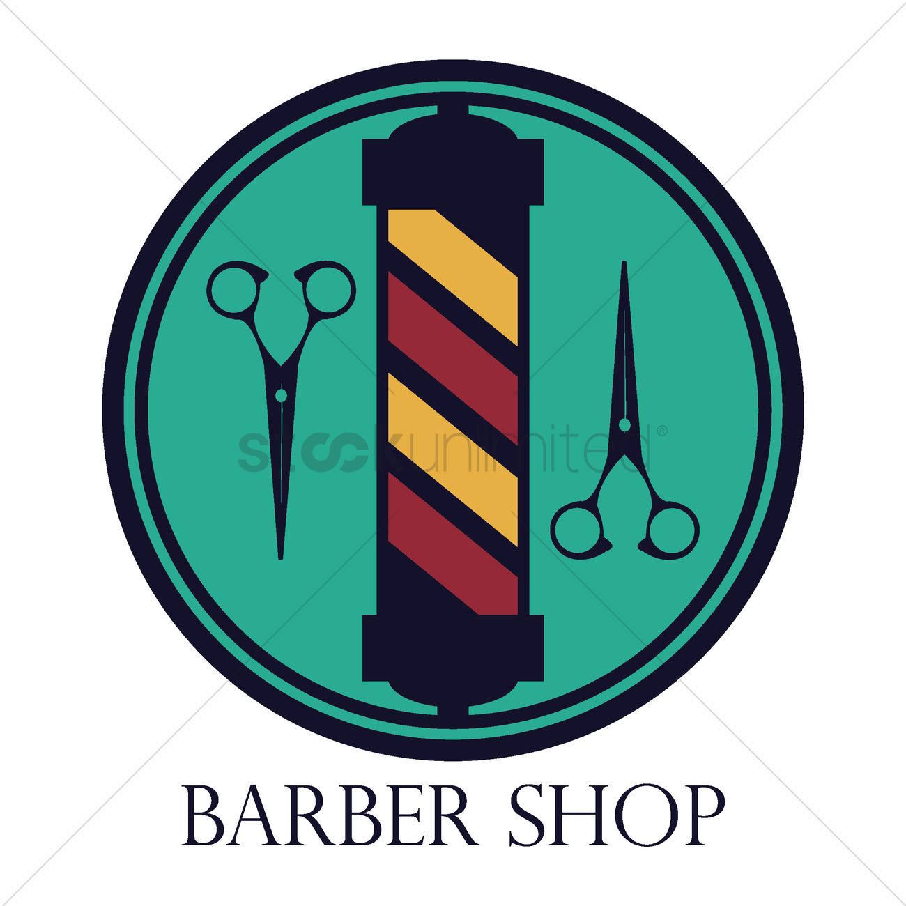 1300x1300 Barber Shop Pole Vector Image