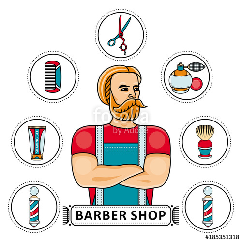 500x500 Hand Drawn Barbershop Set