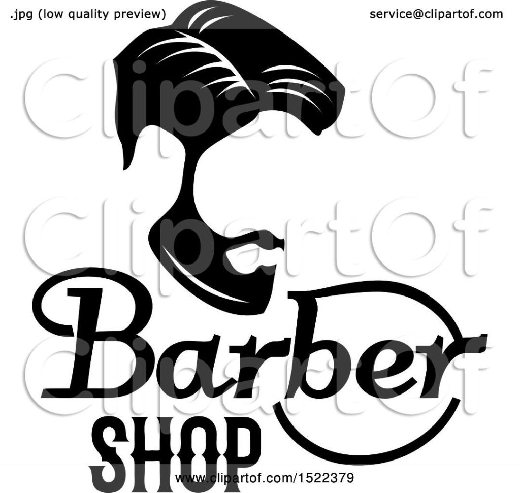 1024x971 Clipart Of A Black And White Barber Shop Design Royalty Free