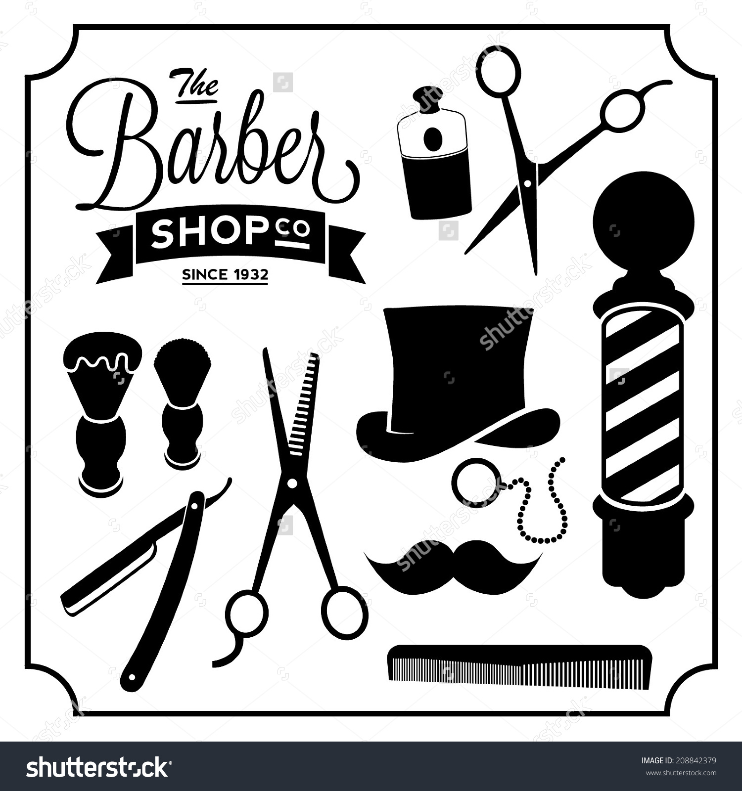 1500x1600 Barber Shop Borders Clipart