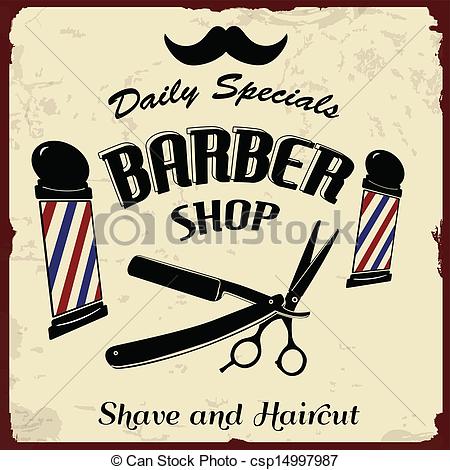 450x470 Barbershop Artwork Vintage Styled Barber Shop Background Vector
